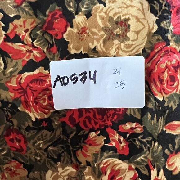 Vintage Notations 80s Womens Red Floral Satin Long Sleeve Blouse Mock Neck Sz 10 - Picture 7 of 7